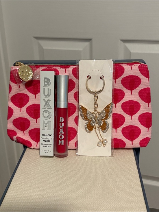 Accessories - New Buxom Plumping Matte Lip Color Bundle W Estée Lauder Pouch & Butterfly Charm